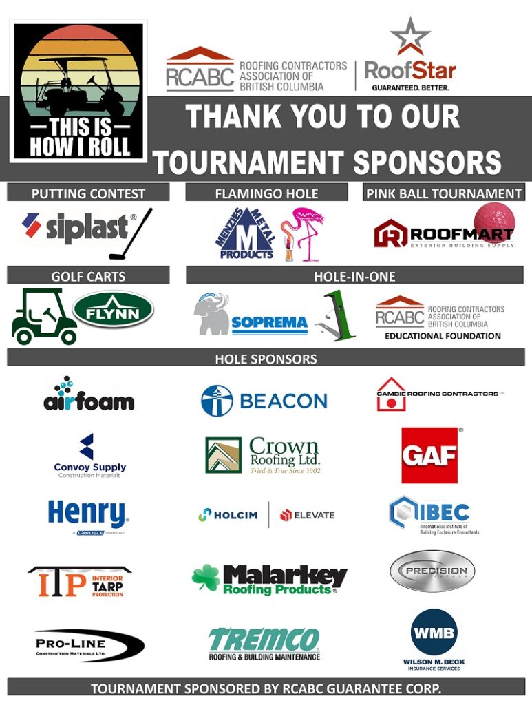 June 16 RCABC Annual Golf Tournament Roofing Contractors Association of BC